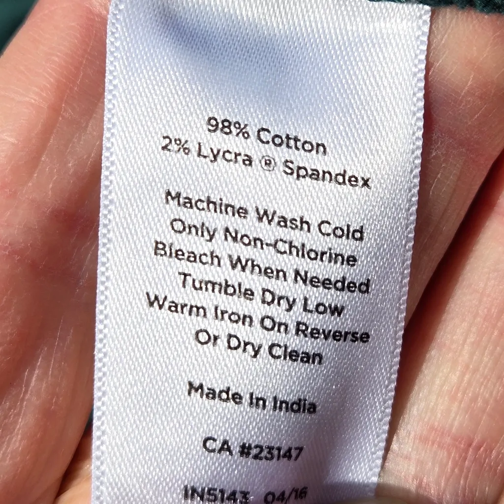 NEW Talbots Green Stretch Curvy Corduroy Straight leg Pants Size 16P - Image 10