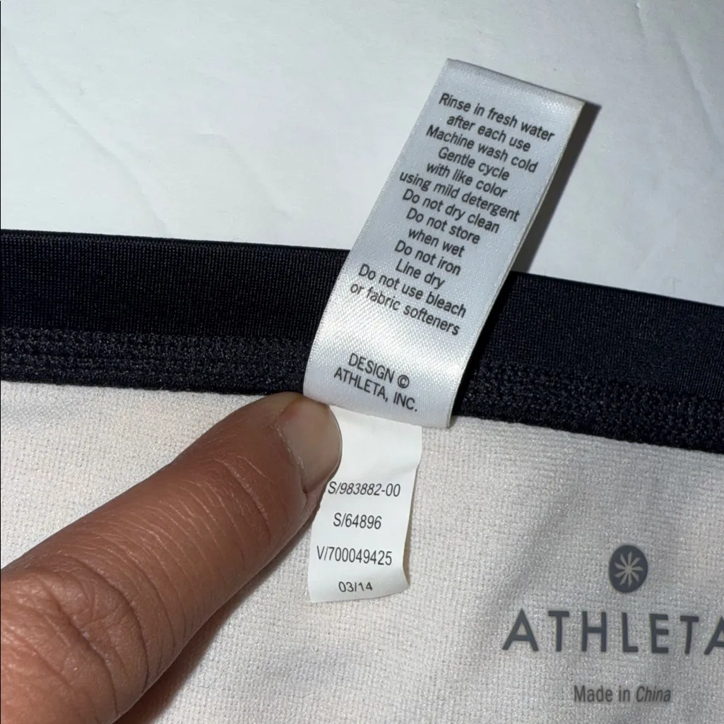 Athleta Black and Cream Bikini Bottom small bottom only thing waistband - Image 8