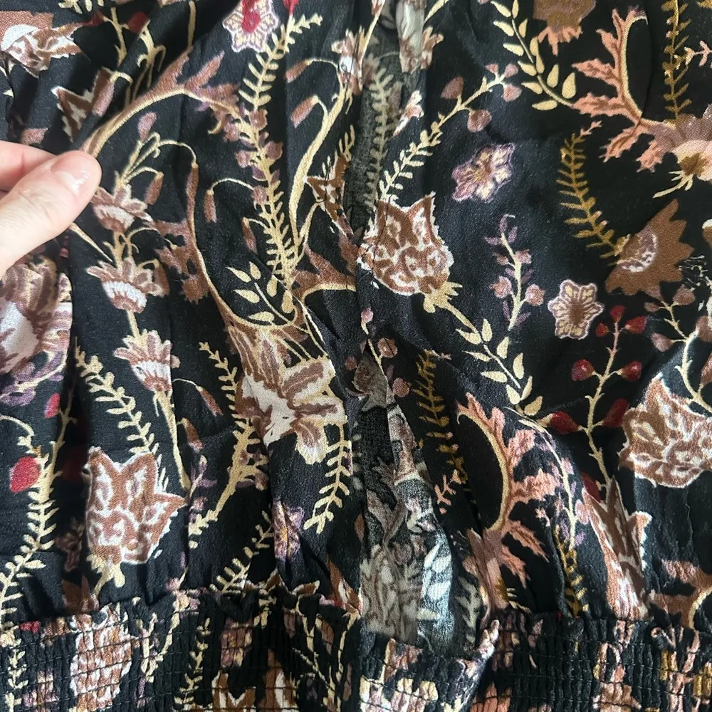 Free People Pretty And Free Black Floral Print Romper - Image 6