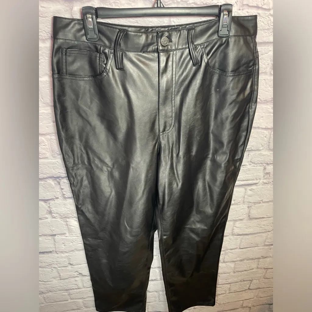 Madewell Perfect Vintage Straight Faux Leather Pants Black Size 31‎ - Image 4