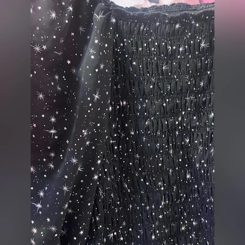 Altar'd State black dress with a silver star pattern Dress - Image 8