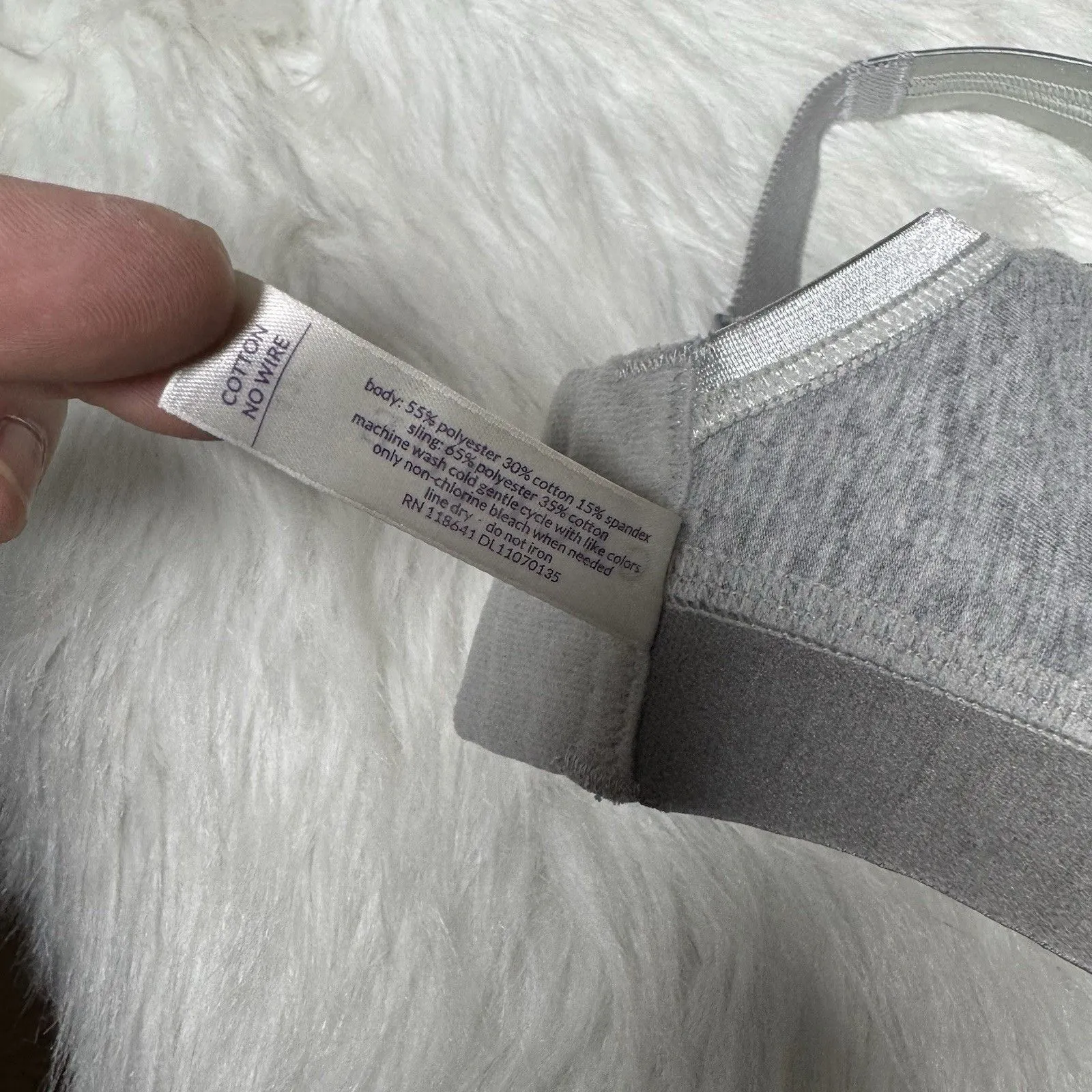 Cacique Bra 42C Unlined Full Coverage No Wire Grey Sport‎ - Image 6