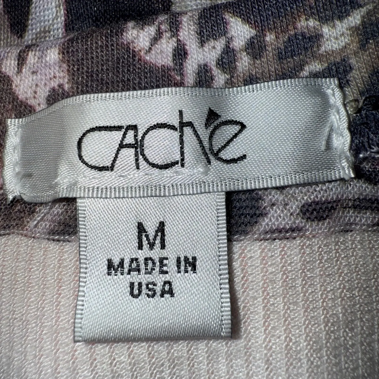 CACHE‎ V Neck Animal Print With Stripes Cap Sleeve Top EUC Medium - Image 8