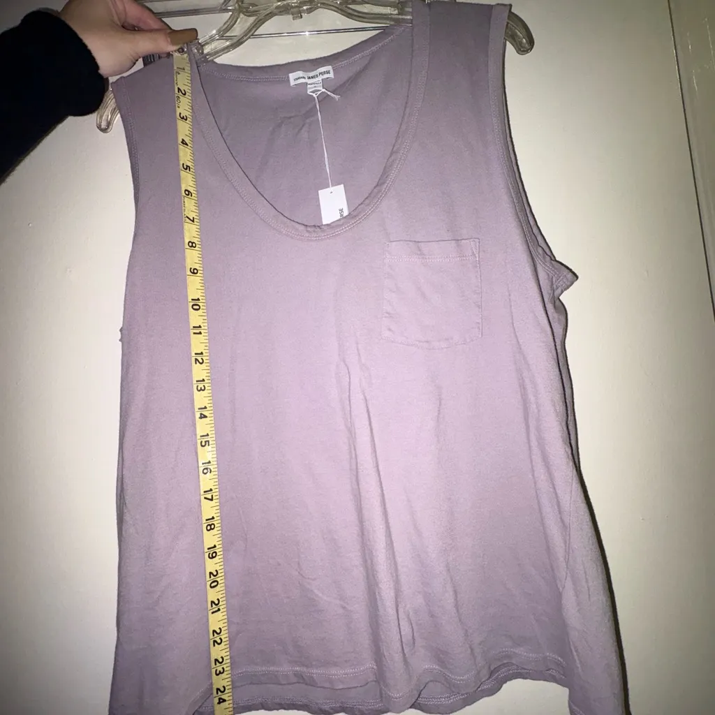 James Perse 100% cotton v-neck tank in iris color size 3/L NWT - Image 5