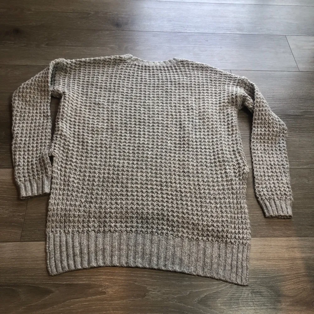 BCBGENERATION Heather Grey Knit Chunky Sweater Womens Size XS - Image 9