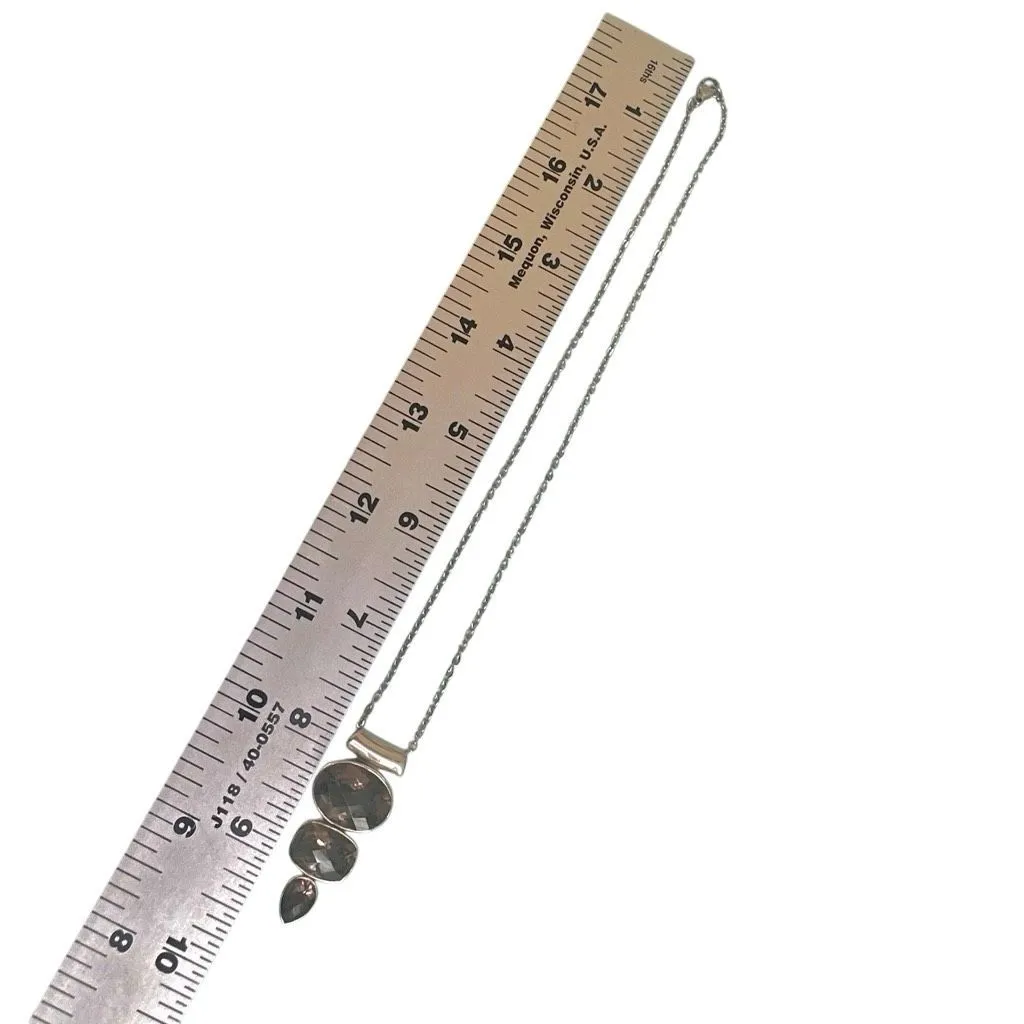 Arya Sterling Silver Smoky Quartz Pendant necklace - Image 10