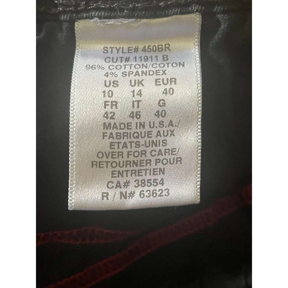 NYDJ Tummy Tuck Jeans Black Bootcut Studded Sides Size 10 Made in USA - Image 6