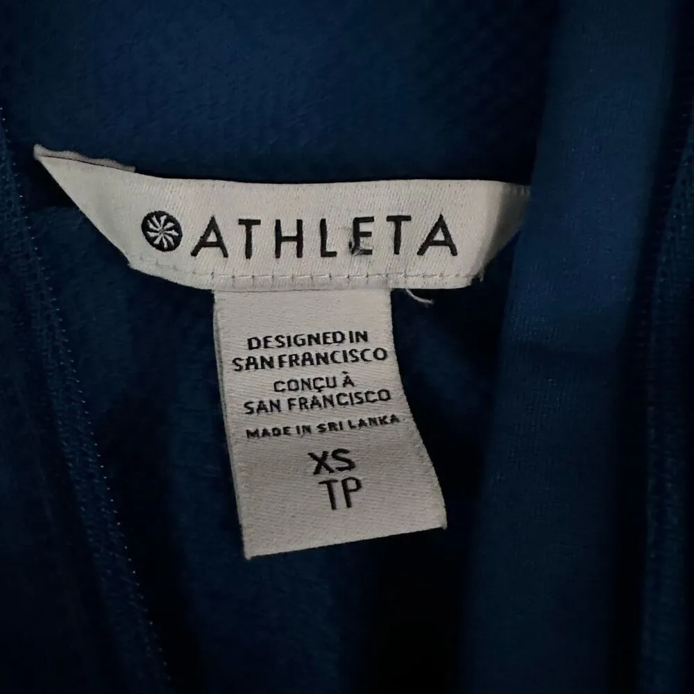 Athleta Women’s 1/4 Zip Top In Medium Ocean Blue Long Sleeve Running Athleisure - Image 3