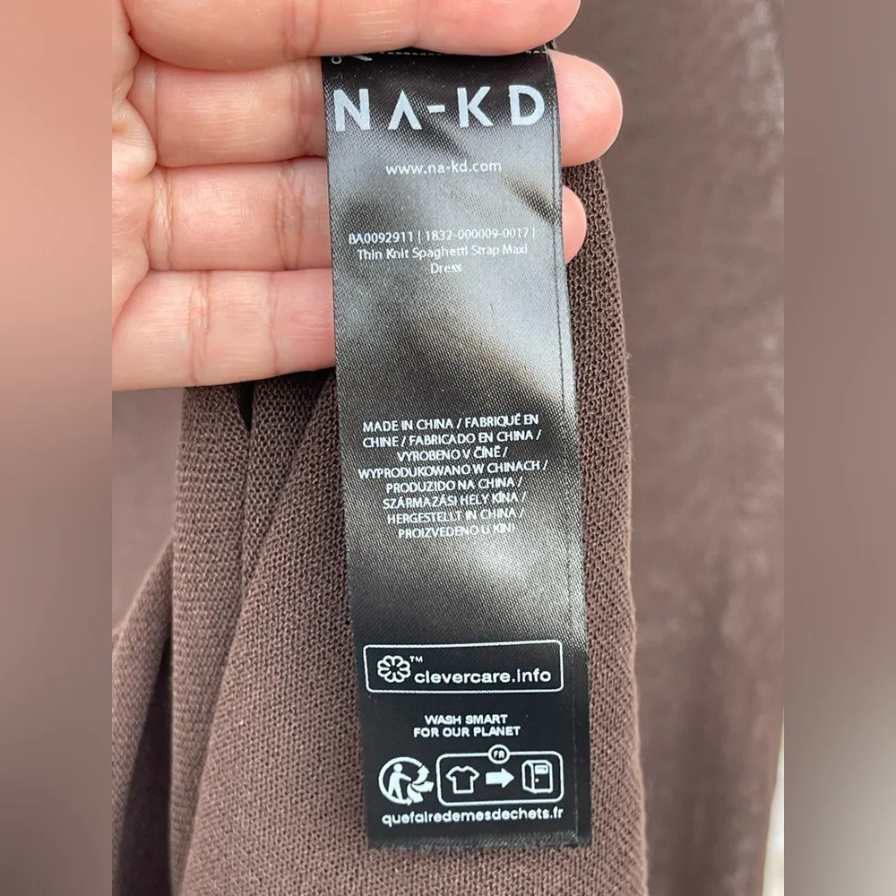 Camille Charrere NA-KD Thin Knit Spaghetti Strap Maxi Dress small - Image 10