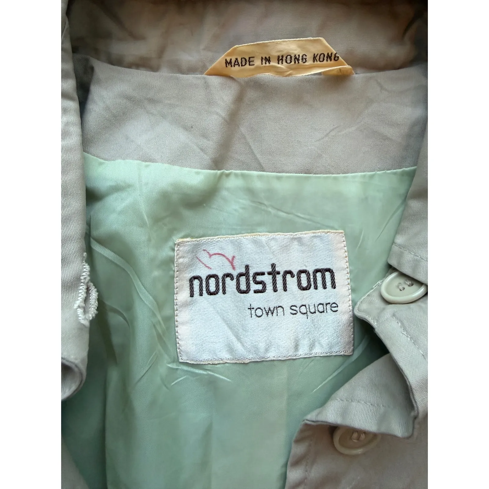 Vtg Nordstrom Town Square Hooded Trench Coat Women Size 10. - Image 3
