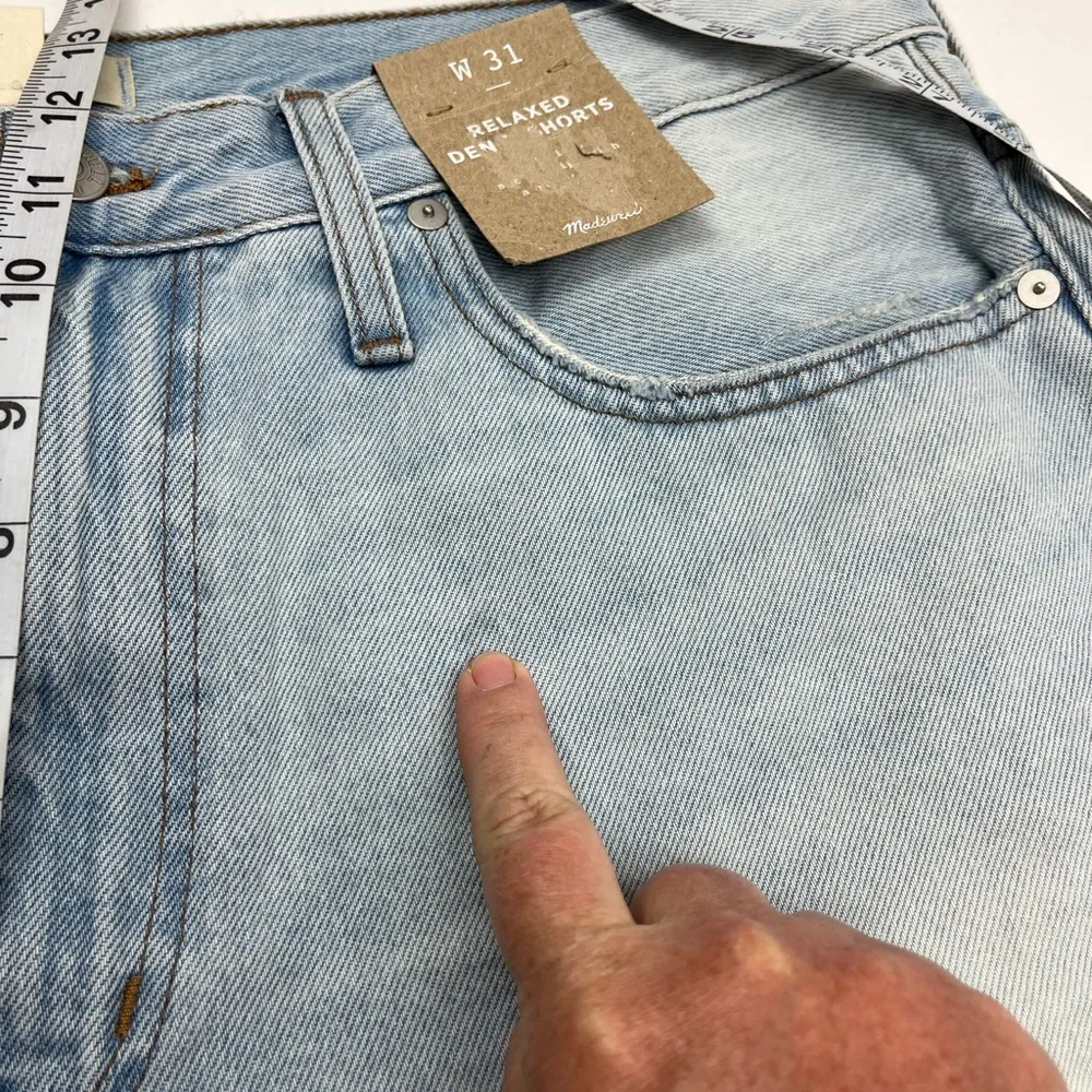Madewell Relaxed Denim Cut-Off Short Light Wash Blue Womens SZ 31 NEW *TINY FLAW - Image 12