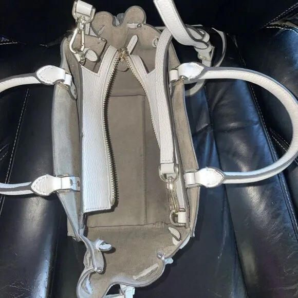 Kate Spade Small White Tegan Satchel Leather Crossbody Bag 8x8x3.5"‎ - Image 8