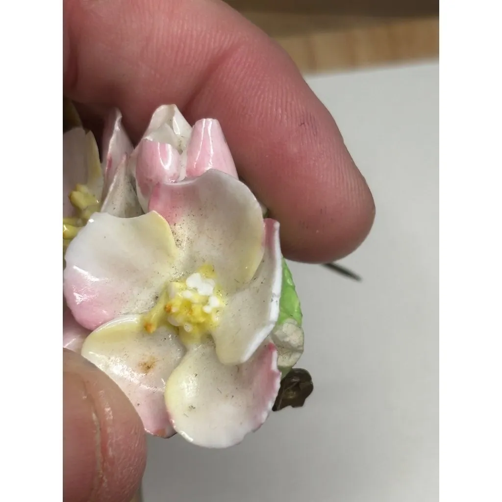 Staffordshire Vintage Cara China Staffordshire Flower Brooch*note pics Pink - Image 6