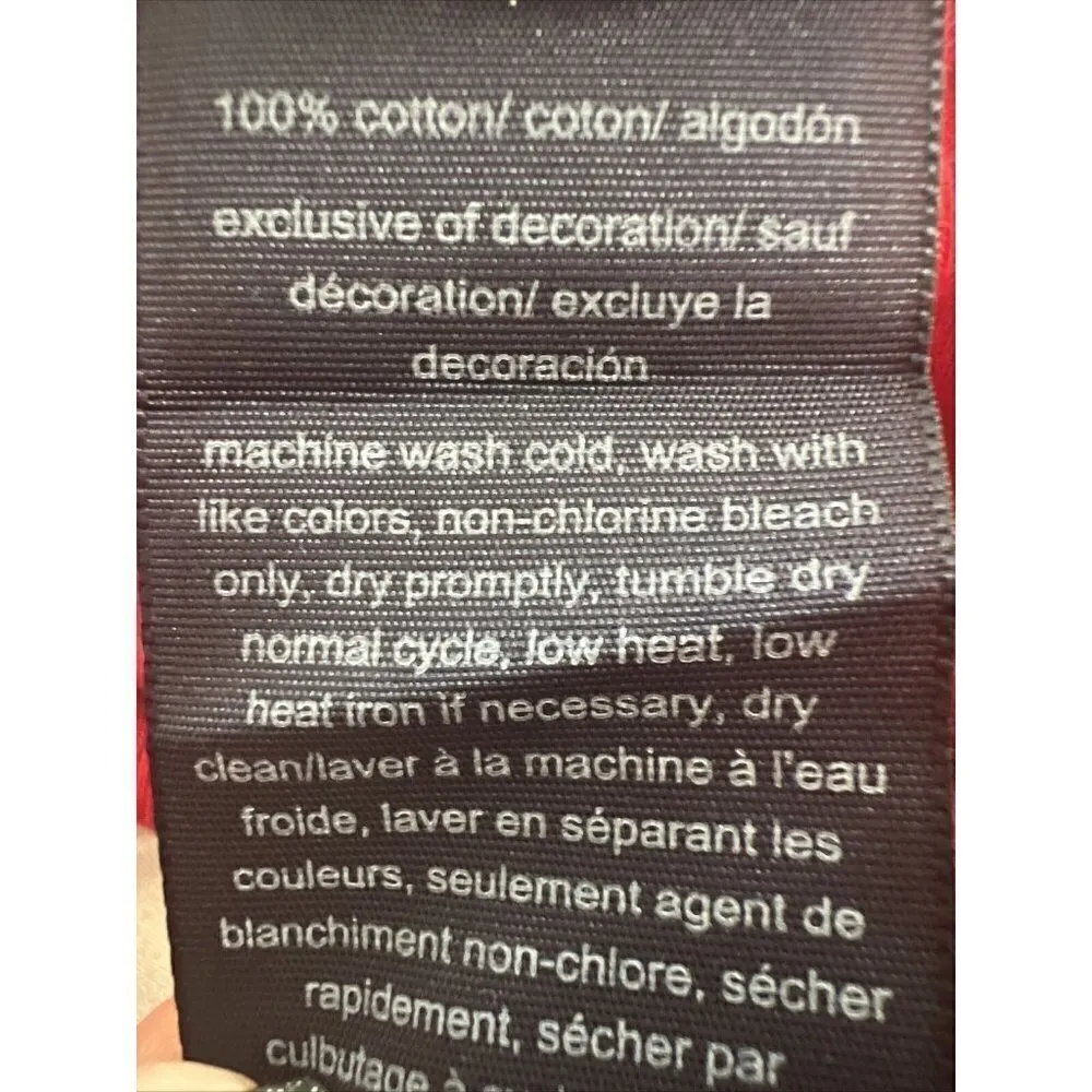 Tommy Hilfiger Crew Neck RED T-Shirt MEDIUM Short Sleeves embroidered Flag Tee - Image 11