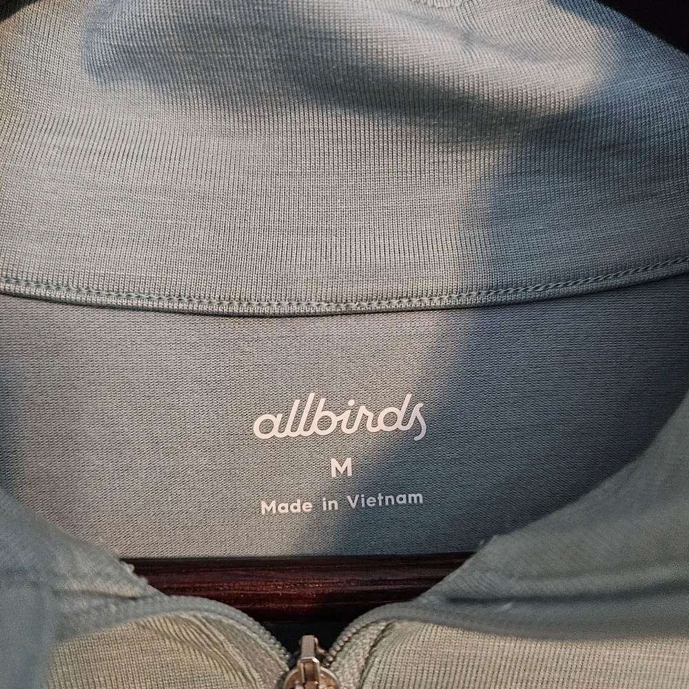 Allbirds Quarter Zip Pullover Natural Run Mid Layer Green Hush Athleisure Casual - Image 7