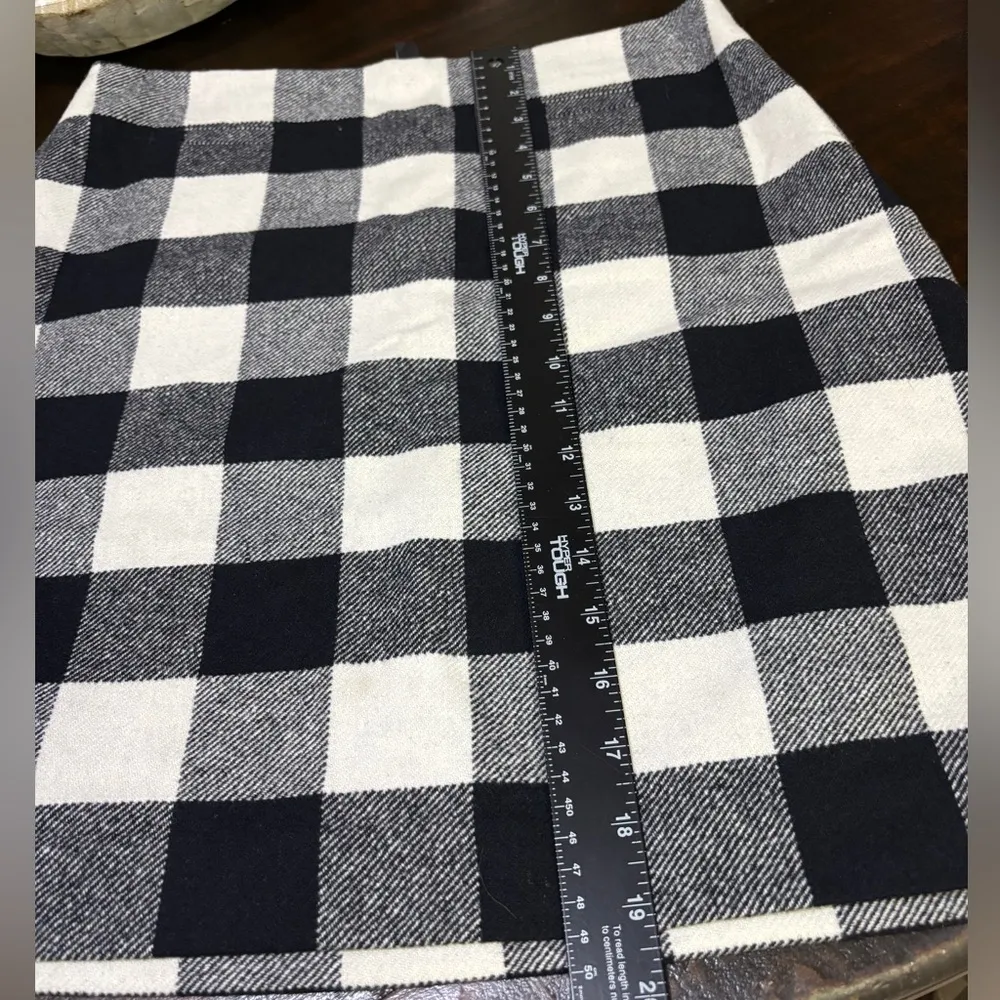 Talbots Wool Plaid Checkered Mini Skirt Black and White buffalo print - Image 7