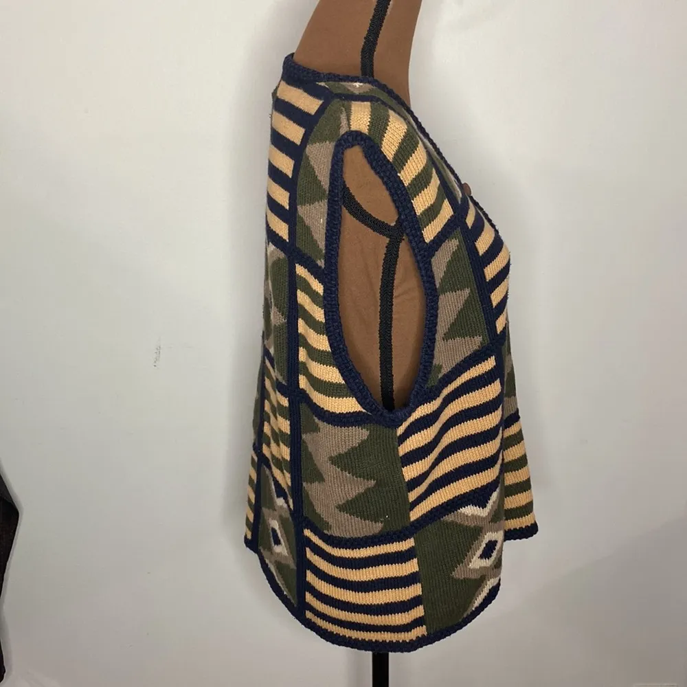 Vintage Christopher & Banks southwestern print grandpa buttoned sweater size XL - Image 3