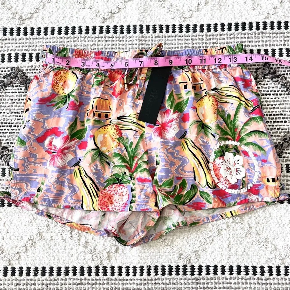 LF the Brand Hawaiian Paradise Tropical Floral Drawstring Shorts Small - Image 3