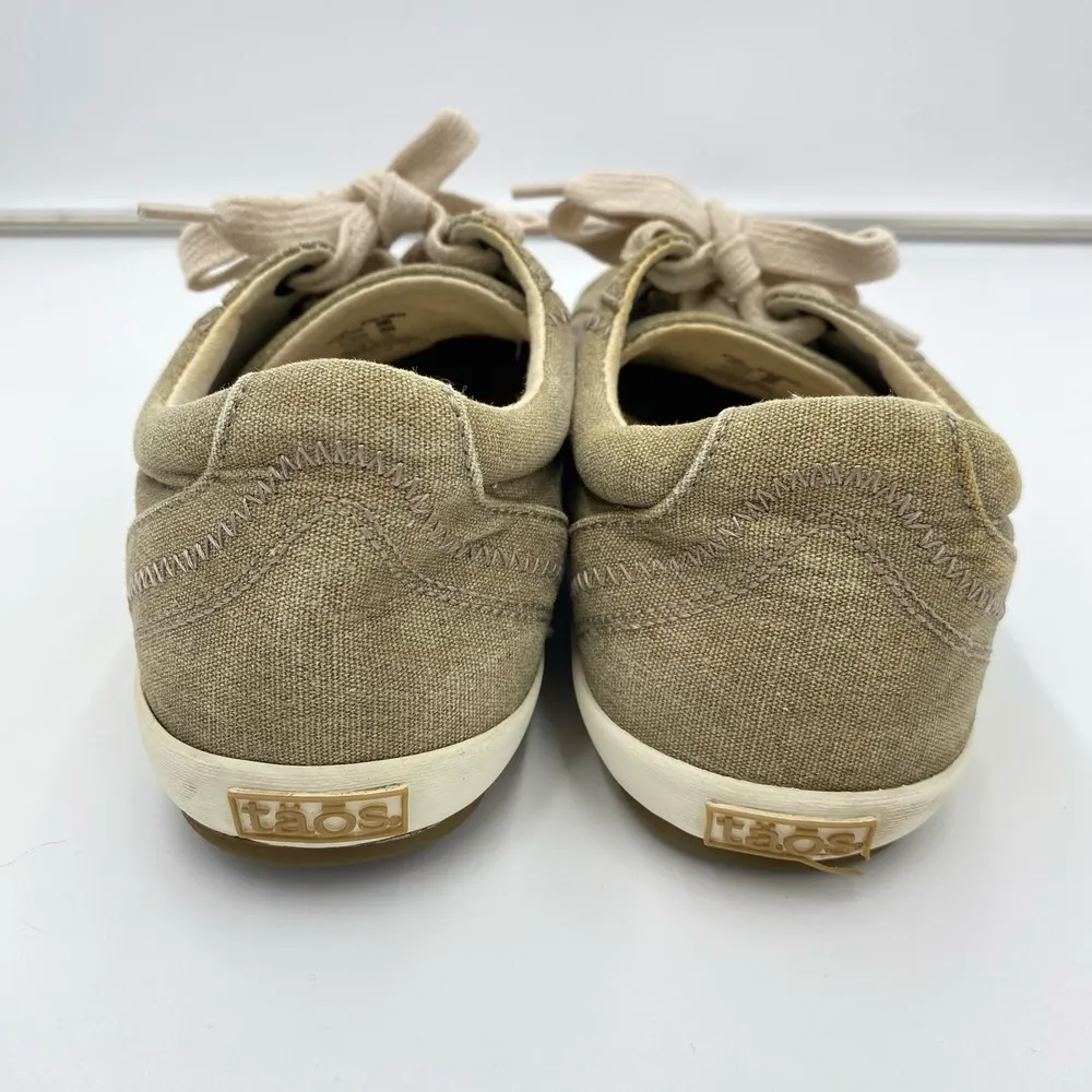 Taos Women's Light Brown Star Khaki Wash Canvas Low Top Sneaker Size US 8 - Image 3