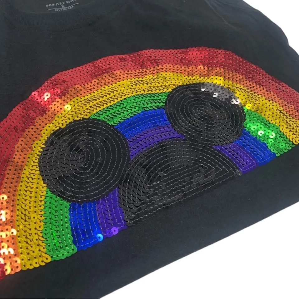 NWT Disney Rainbow Collection Mickey Mouse Sequined Pride Tank Top S - Image 3