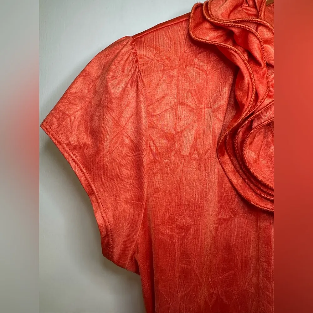 BCX Y2K Office Siren Blouse. Size: Medium. Color: Orange. - Image 3