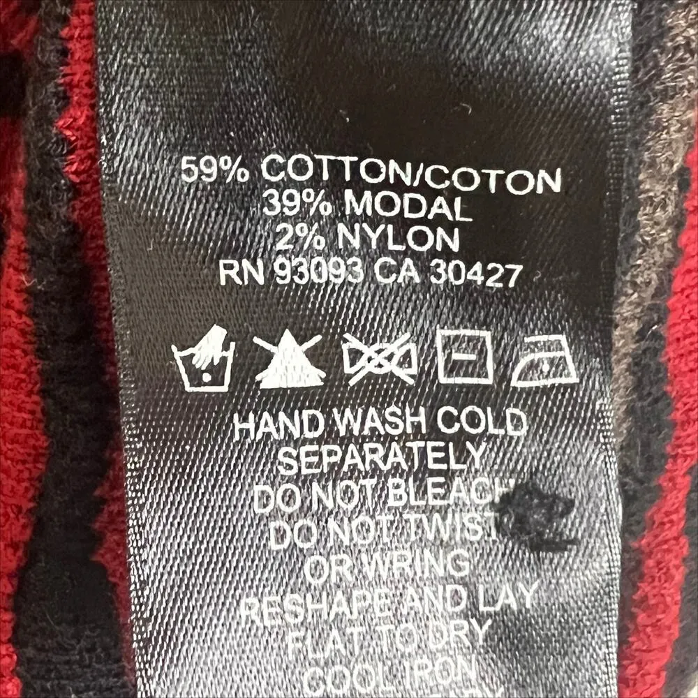 Zozo Striped Chevron Ombre Open Front Cardigan Sweater Size XL Red Black Pink - Image 7