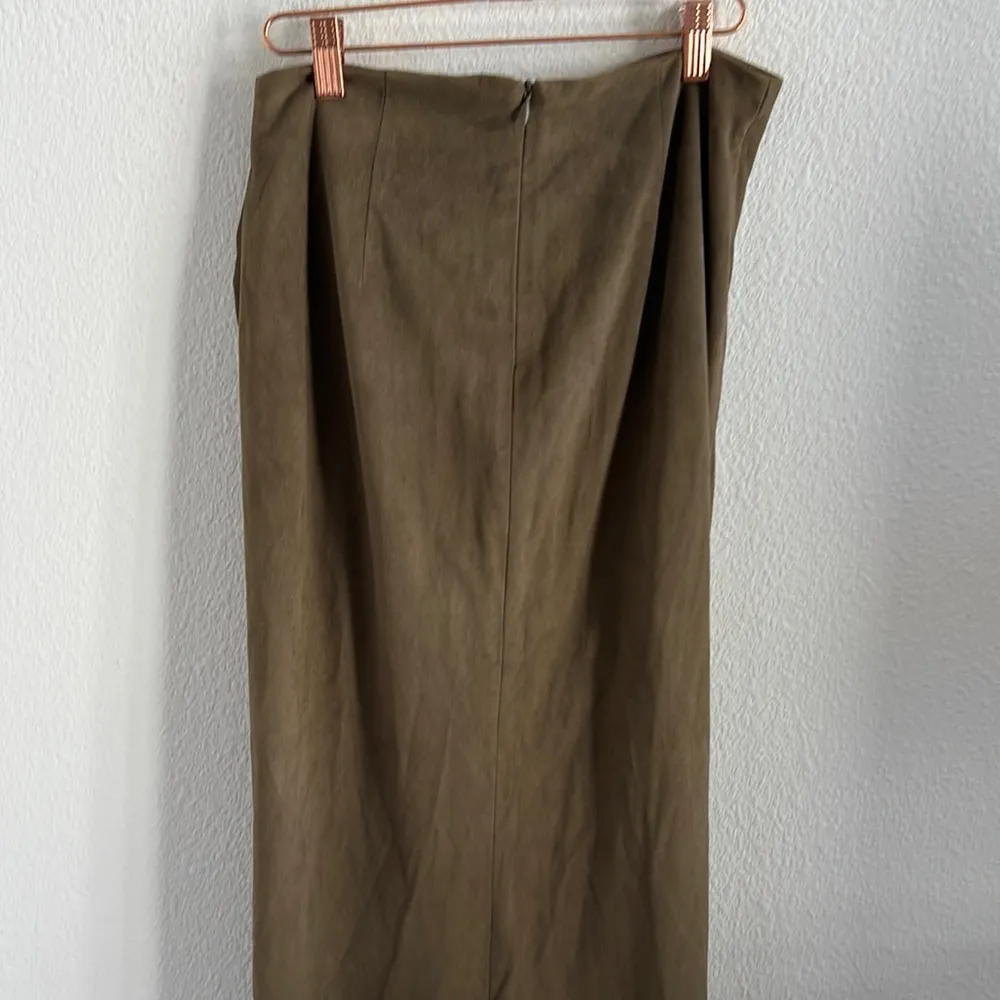 Zara Suede-Like Midi Skirt High Slit Medium - Image 2