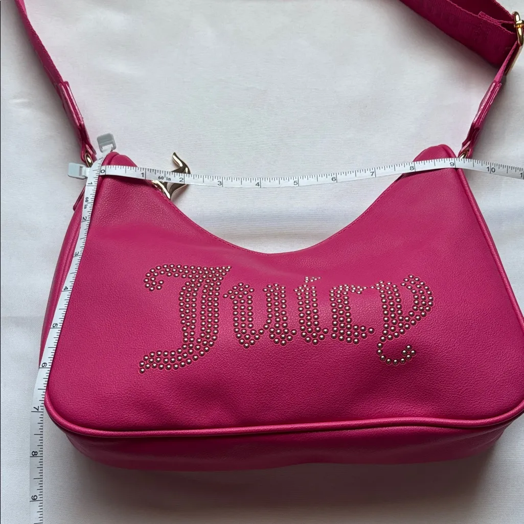 Juicy Couture Embellished Shoulder Bag Pink EUC - Image 7