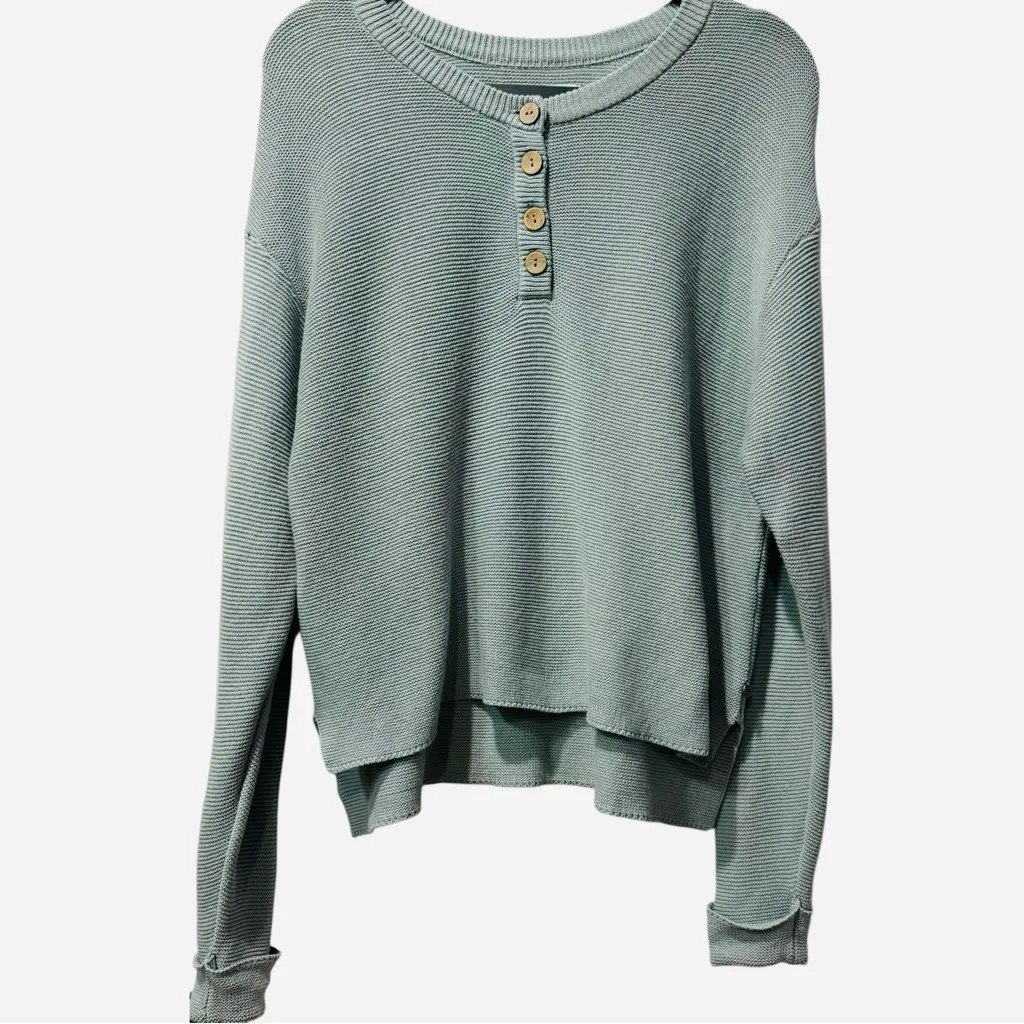 The Normal Brand Helen Henley Wide Leg Pants Thermal Sweater Set Sea Blue XS / S - Image 5