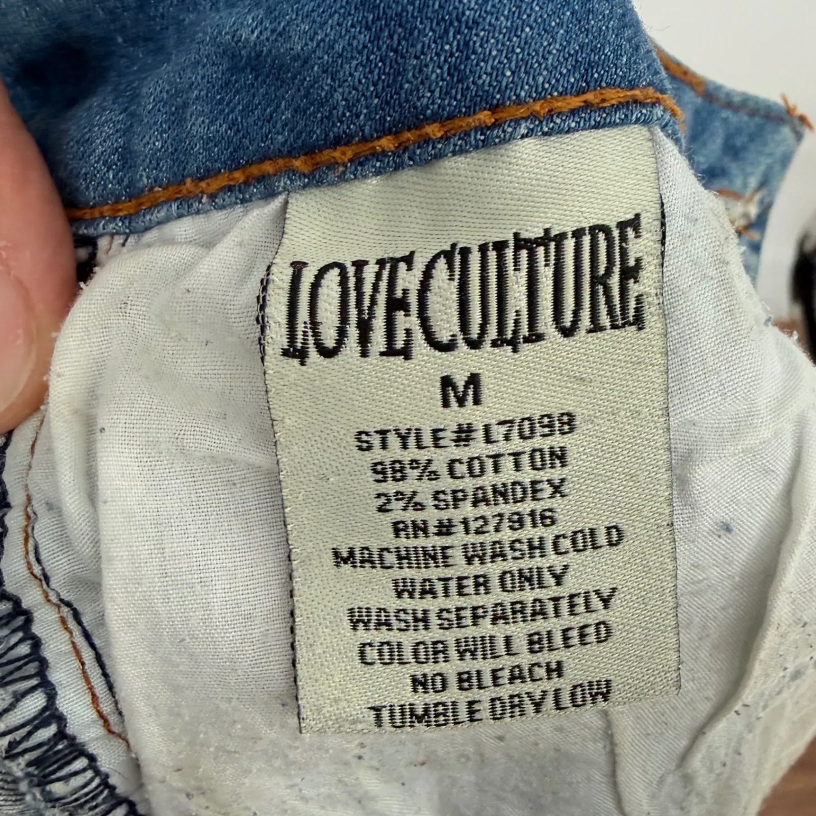 Love Culture Jeans Distressed Denim Cutoff Shorts Blue Size M Size M - Image 4