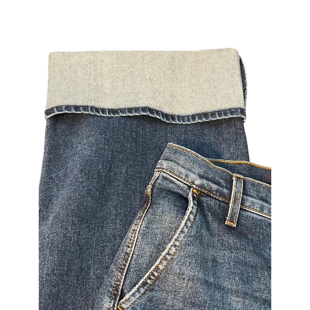 Joes Jeans Trixie Double Down Collection Wide Leg Denim Pants Cuffed Size 24 - Image 2