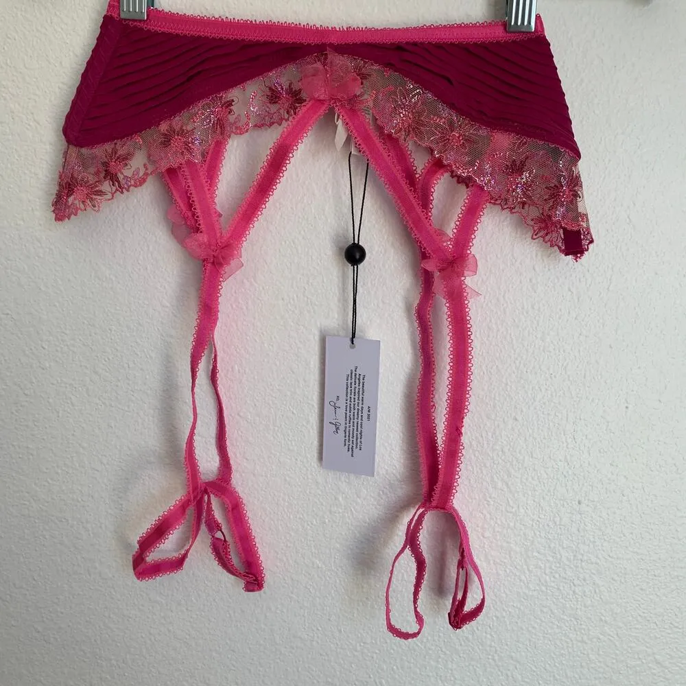 NWT For Love and Lemons Garter Belt in Magenta Ophelie - Image 4