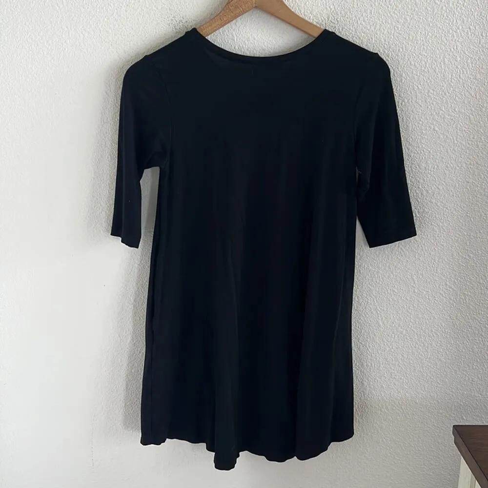 Fighting Eel Ava Sky Black Half Sleeve Mini Dress Tunic Small - Image 2