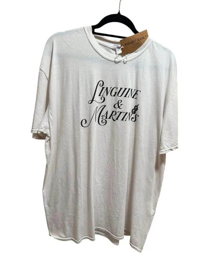 Project Social T Linguini & Martinis Graphic Tee in Vintage White Large/XL NWT - Image 3