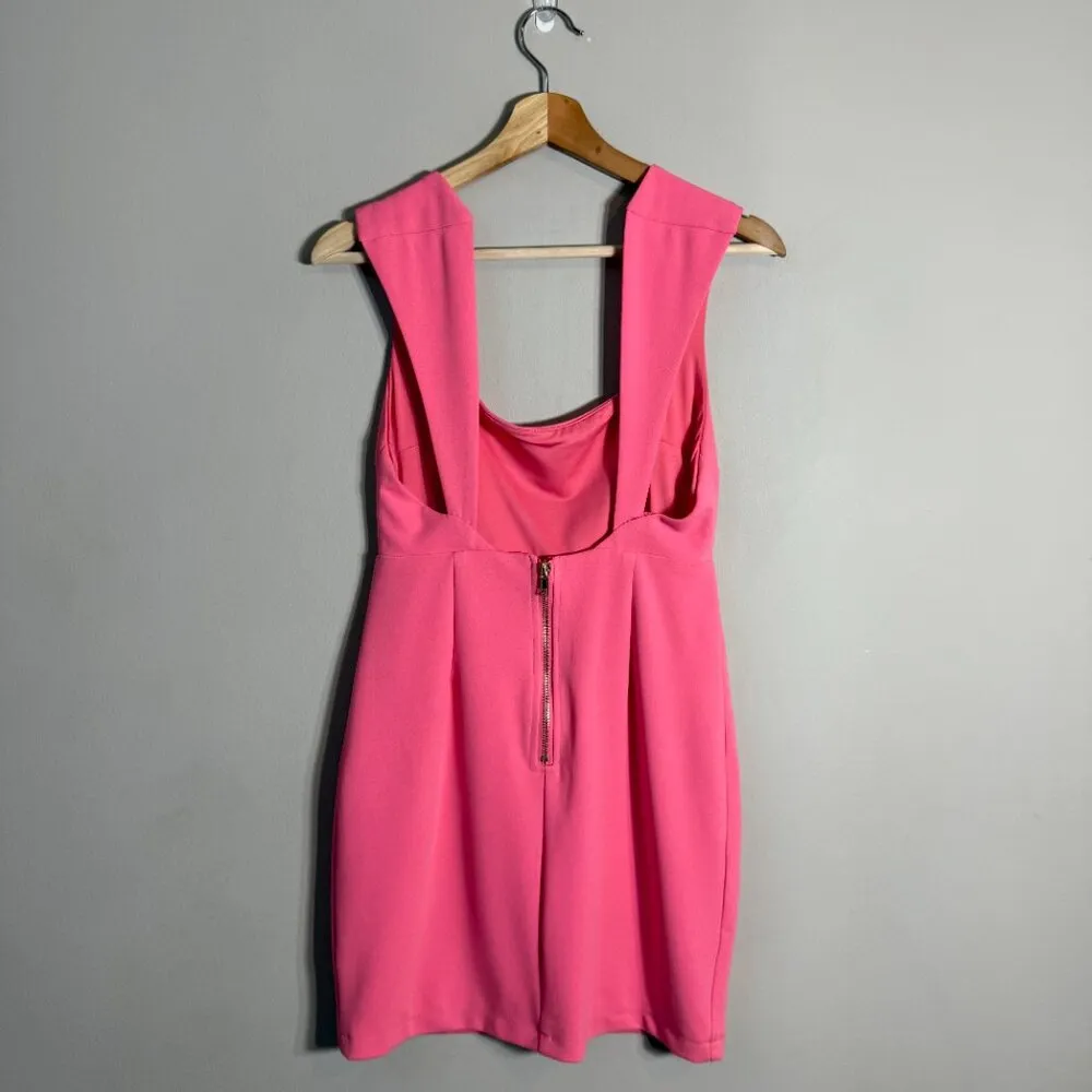 Hello Molly Utter Magic Mini Dress Womens Medium 6 Pink Open Back Cocktail Party - Image 5