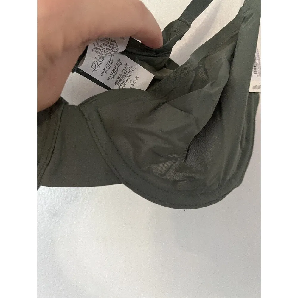 NWT Aerie Smoothez Green Microfiber Mesh Unlined Underwire Balconette Bra S 34C - Image 6