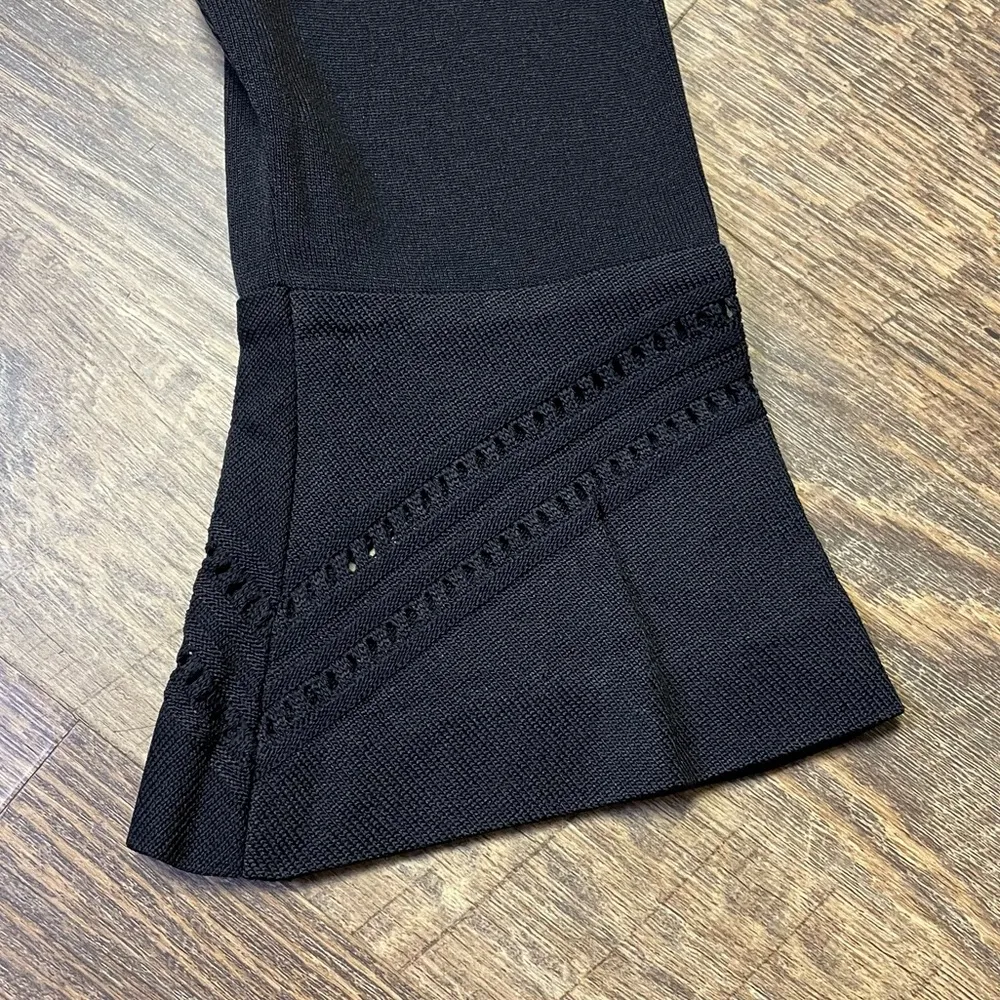 Exclusively Misook Classic Acrylic Knit Bell Sleeve Maxi Dress XS Black Witchy - Image 8