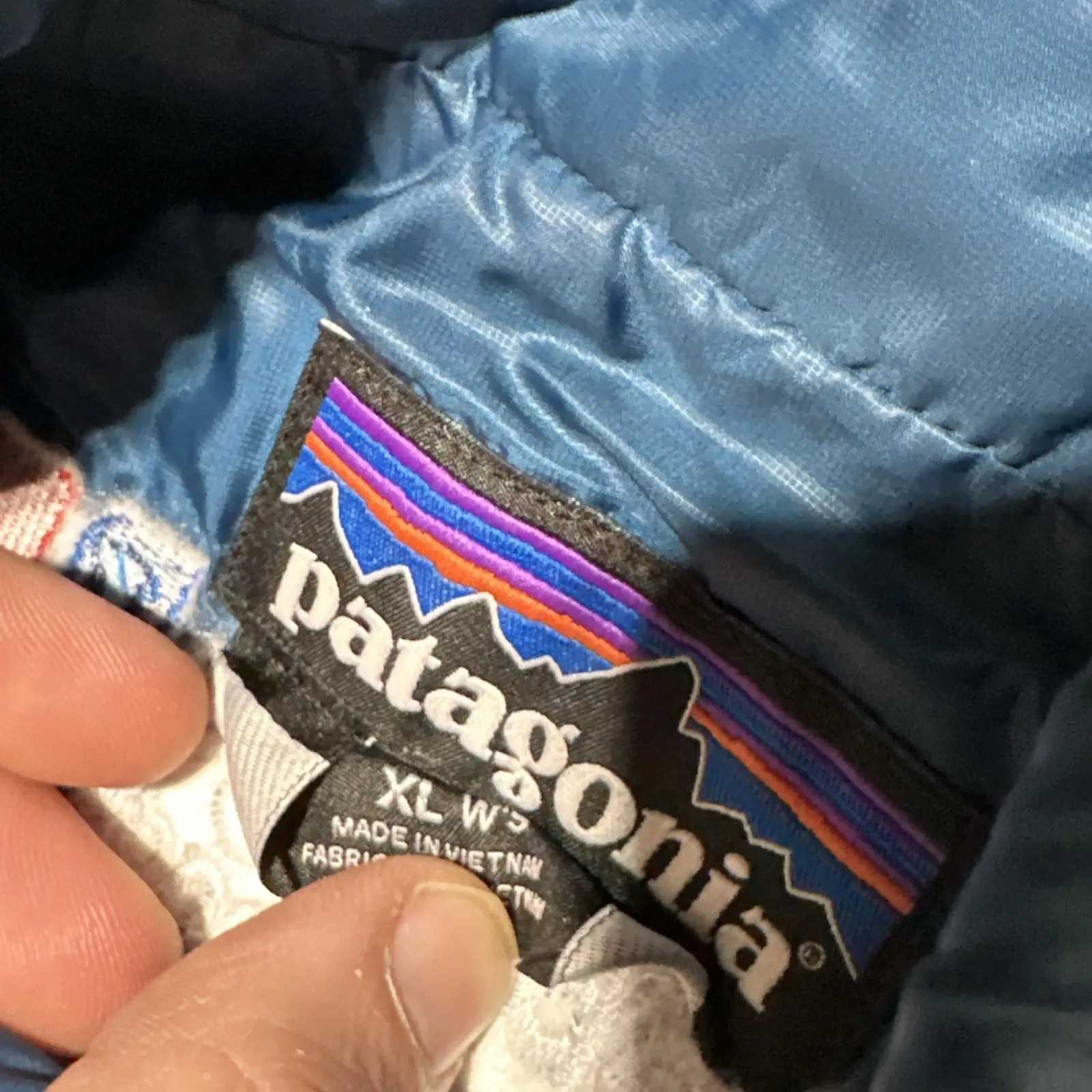 Patagonia Nano Puffer Primaloft Vest Jacket Blue Women's SZ XL Company Logo - Image 3