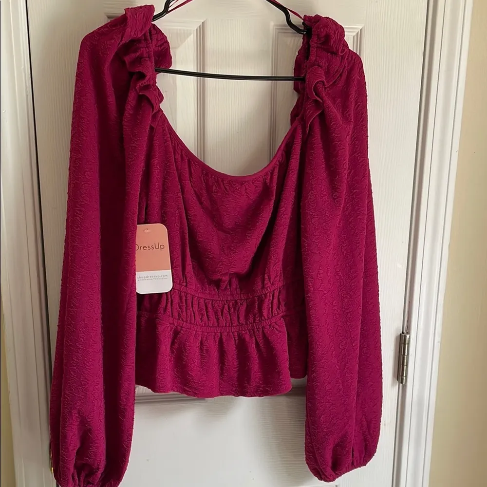 HYFVE Pink Smocked Ruffled Peplum Blouse - Image 4