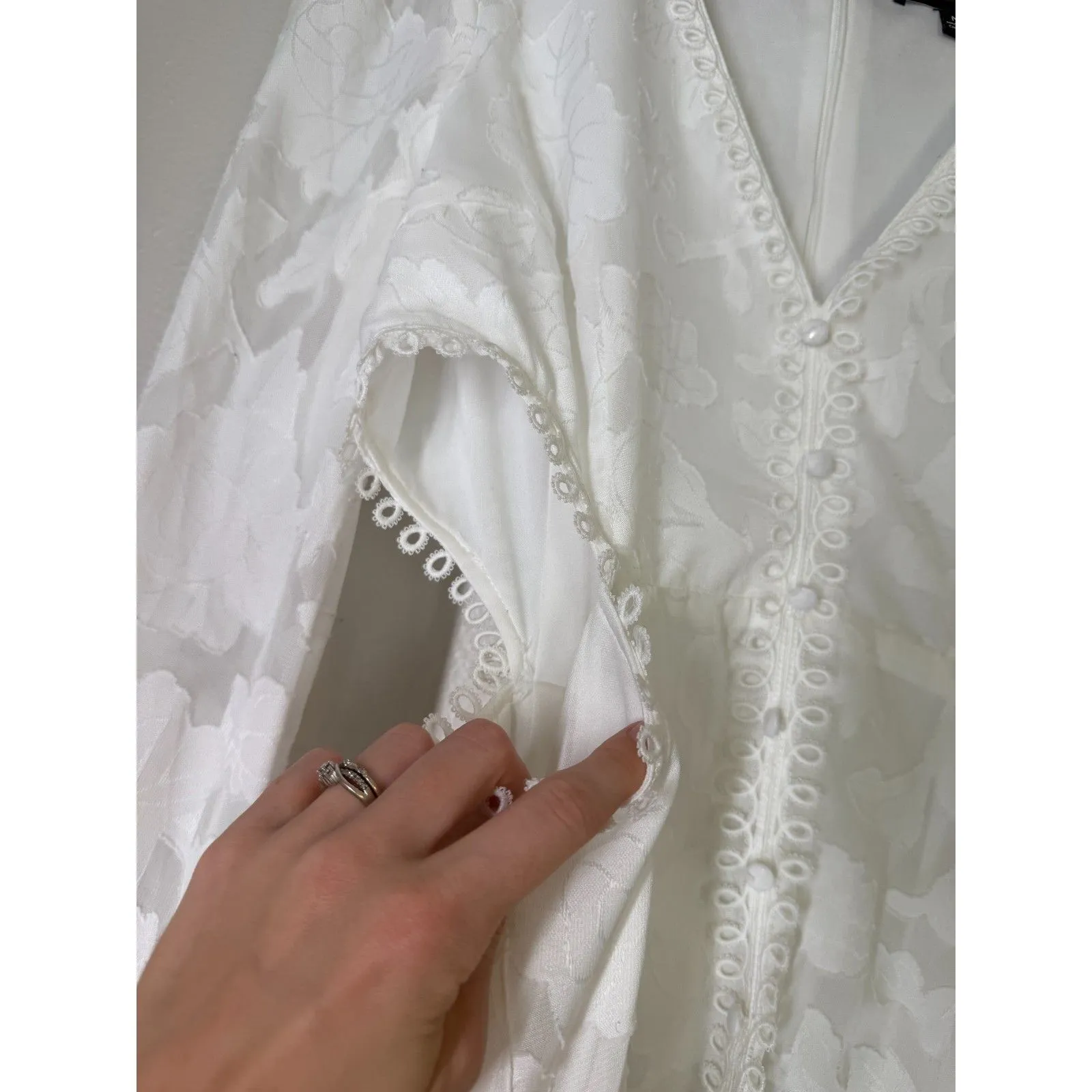 NWT Lulus State of Grace Mini Dress Sz M Edwardian Regency Cutout Cottagecore - Image 4