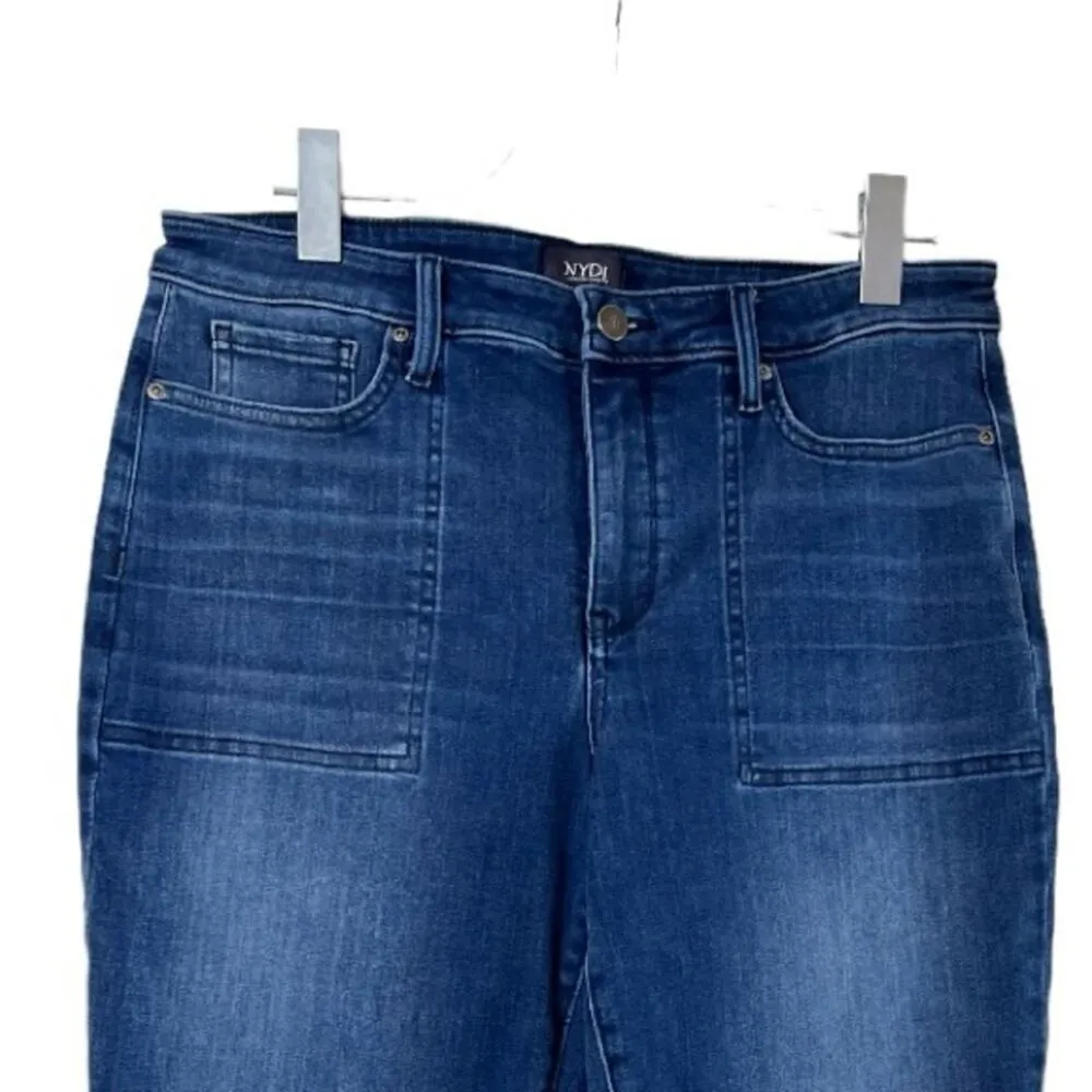 NYDJ Petite Jeans Relaxed Crop Mid Rise Dark Wash Women’s Size 12P - Image 3