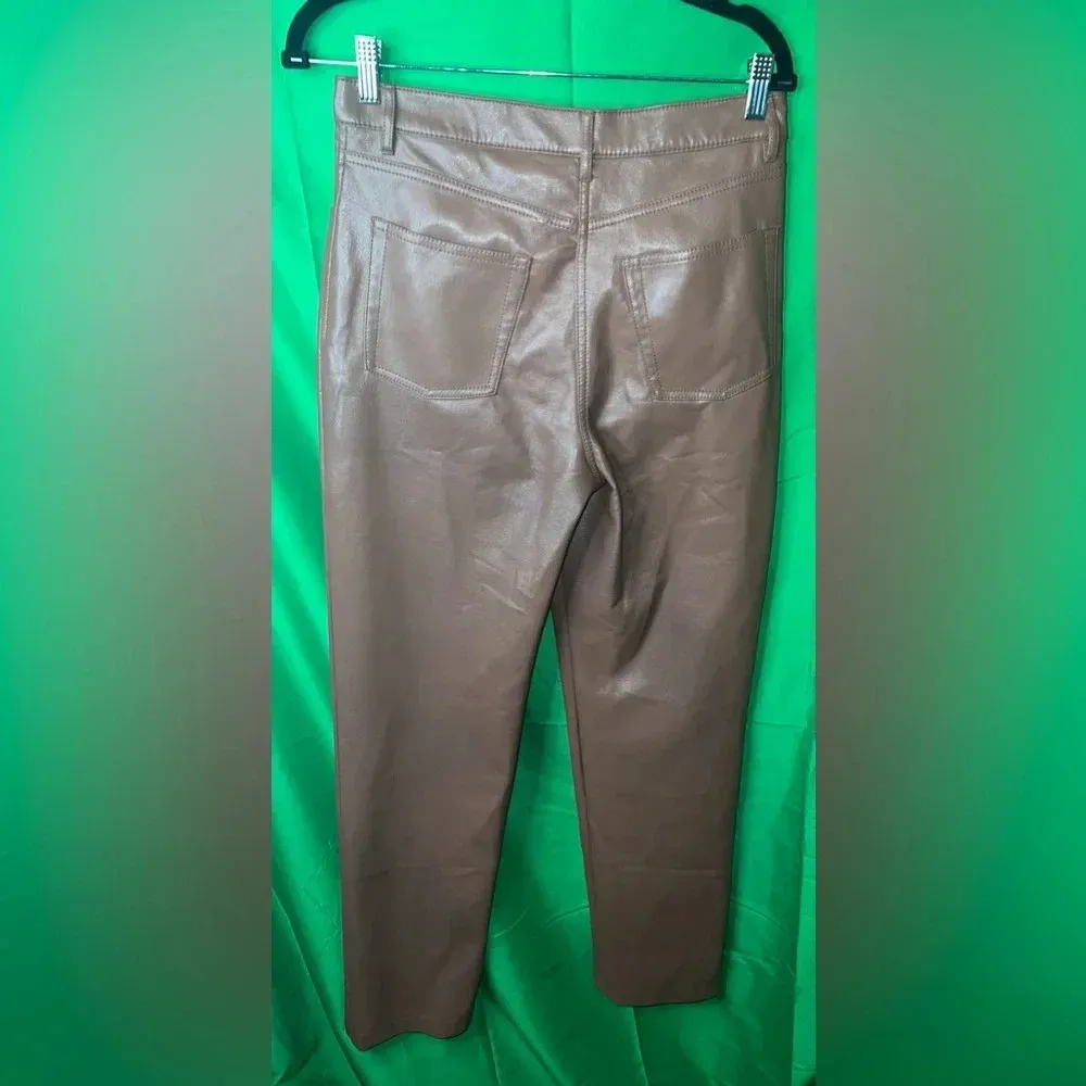 Wilfred Faux Leather Camel Pants size 8 - Image 2