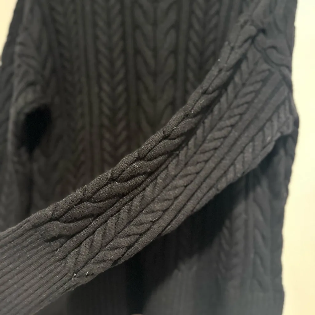 Philosophy Women’s Sz: M Black Cable Knit Sweater Pullover Round Neck - Image 8