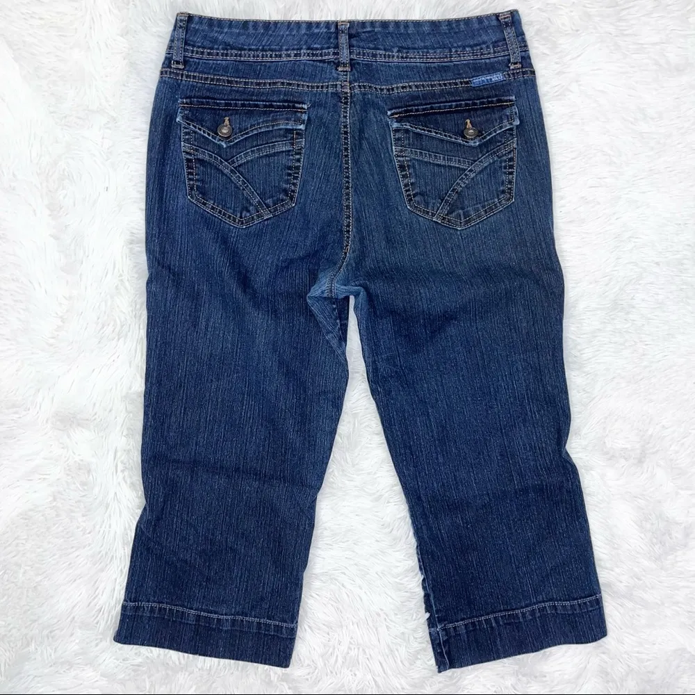 BANDOLINO Blu Women’s High Rise Blue Denim Jean Capri 10 Dark Wash - Image 4