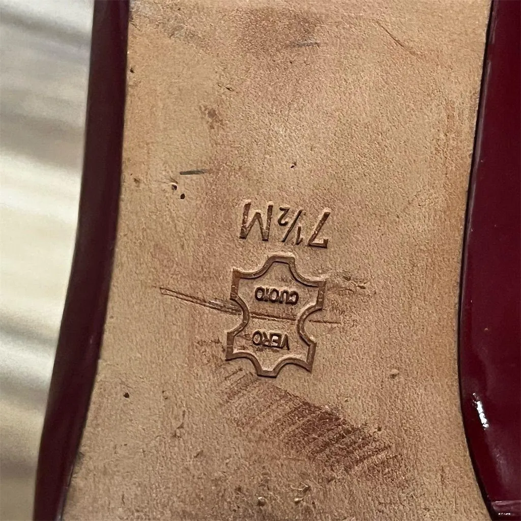 Michael Kors Women's Red Leather Ballet Flats Size 7.5M Slip-On Casual Shoes - Image 2