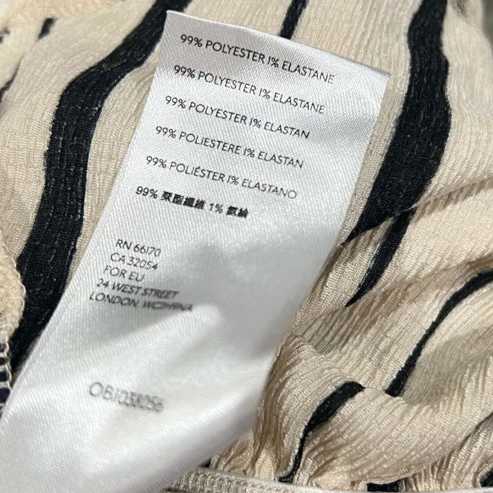 Anthropologie Cream and Black Striped Ruffle Blouse Women’s Small - Image 5