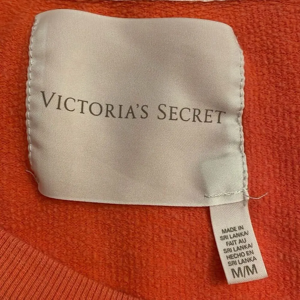 Victoria's Secret Orange Lip Kissed Graphic Sweatshirt Womens Size Medium - Image 2
