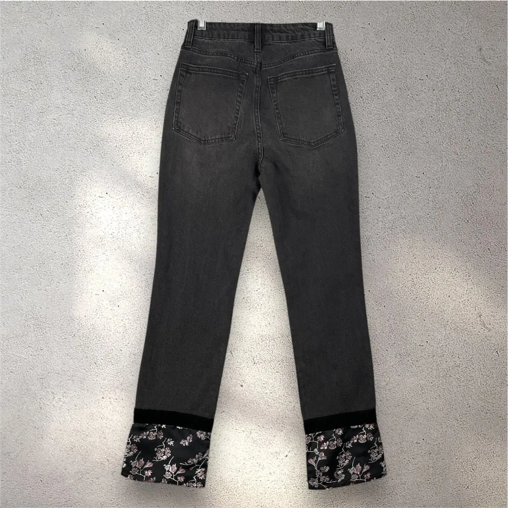 Juicy Couture Venice Straight Leg Jeans Womens 25 Black Wash Y2K Whimsygoth Dark - Image 2