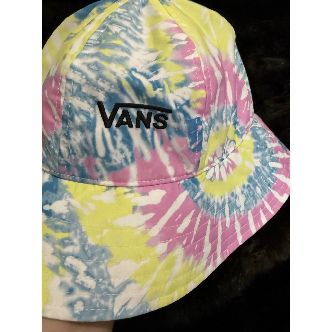 Vans Far Out Tie Dye Purple Blue Yellow Bucket Hat Size S/M Women's - Image 2