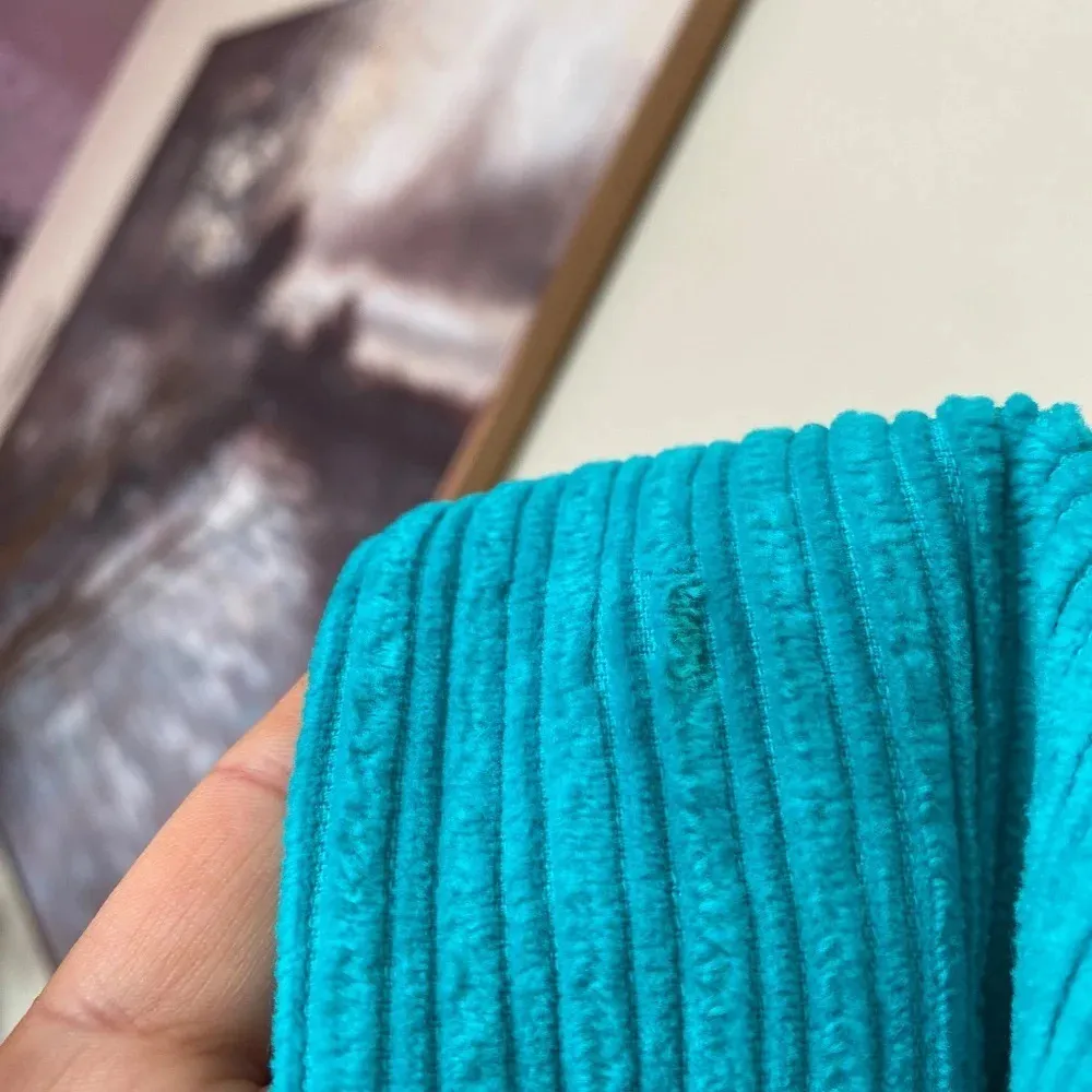 Free People X‎ Ragged Priest jumbo Corduroy Dad Jeans TURQUOISE size 24 - Image 13